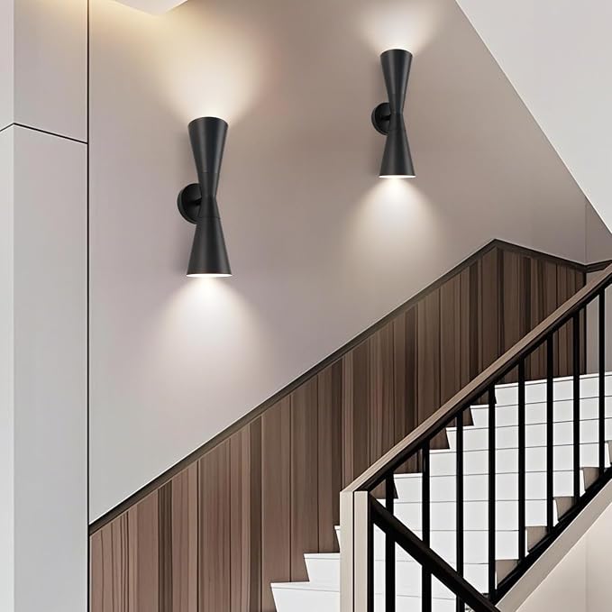 Wall Sconce Bathroom Sconces Lighting, 18 inch Black Modern Sconces Up Down Lights Wall Decor Indoor Wall Light Fixtures for Living Room Hallway Staircase Bedroom Hardwired