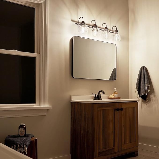 Kichler 45974NBR Avery Vanity, 4-Light 300 Total Watts, Natural Brass