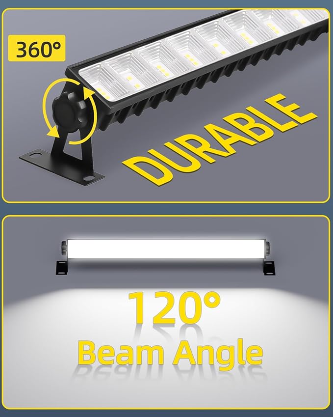 LED Shop Light 5400LM 45W Super Brighter, Plug in Garage Light with 6FT Cord and On/Off Switch, 6000K IP66 Waterproof Outdoor Work Shop Bay Lighting for Garage Workshop Warehouse Factory Yard