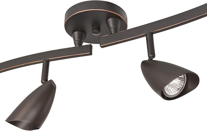 Globe Electric 59376 Grayson 6-Light Adjustable S-Shape Track Lighting, Bronze Color, Oil Rubbed Finish