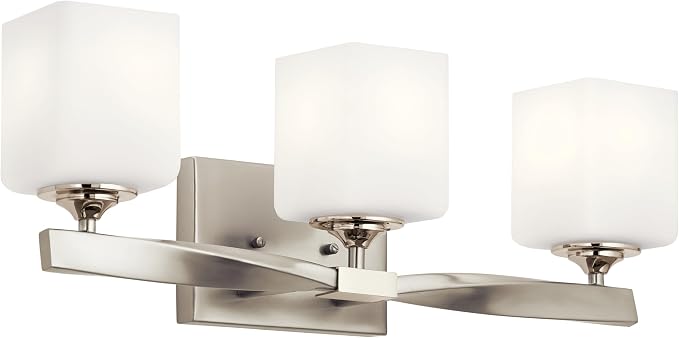 Kichler Marette 3-Light Bathroom Vanity Light, Brushed Nickel