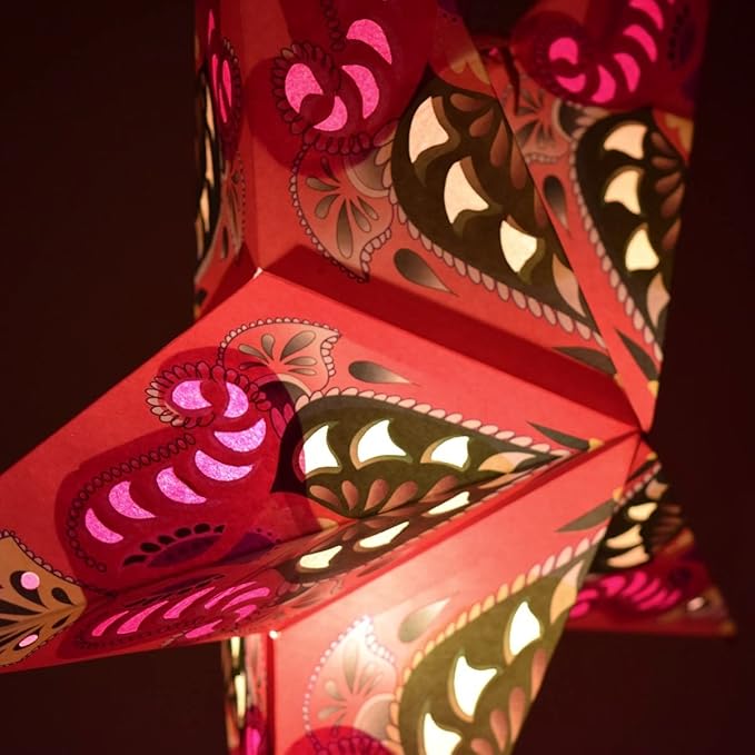 Ganasha Purple Paper Star Lantern with 12 Foot Power Cord Included