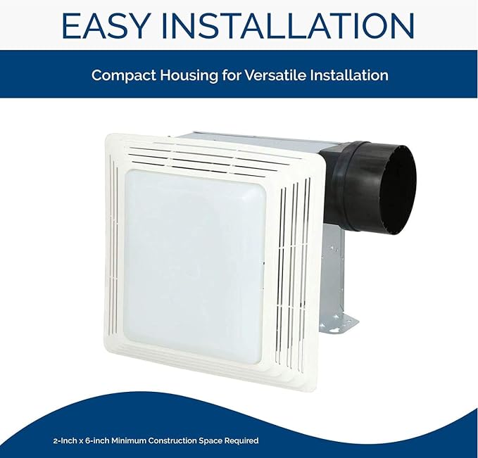Broan- NuTone 678 Ventilation Fan and Light Combo for Bathroom and Home, 100 Watts, 50 CFM