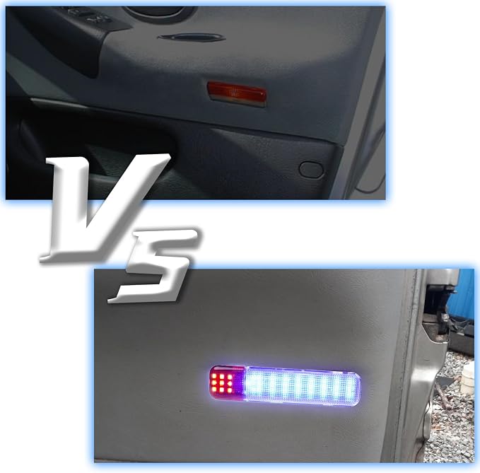 LED Side Door Panel Courtesy Lights Fit for Chevy Sierra GMC C/K | Fit for Yukon Silverado 1500 2500 3500 Avalanche,Suburban,Hum-mer H2 Car Interior Panel Lighting,Blue&Red Step Light Assembly