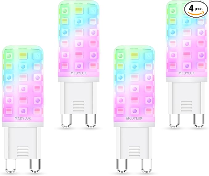 G9 Smart Light Bulb, Compatible with Alexa and Google Assistant, Color Changing Smart Led Bulbs, Dimmable and Tunable, Pack of 4