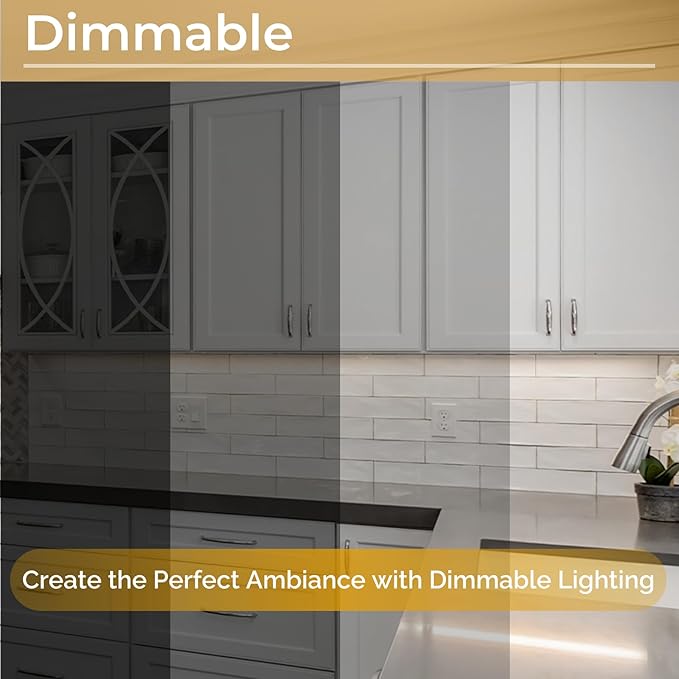 12-Inch Dimmable Under Cabinet LED Light, Hardwired Installation Only, Color Selectable - Soft White(3000K)/ Bright White(4000K)/ Daylight White(5000K), 8W, White Finish (12 Inches)