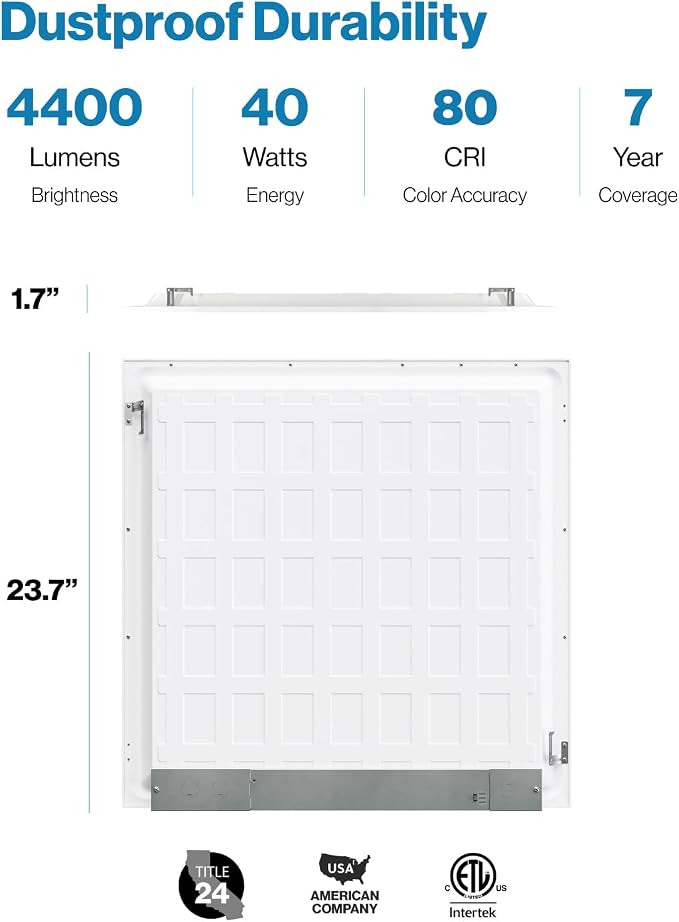 Sunco 24 Pack 2x2 LED Flat Panel Light, 40W, 3CCT, 4400LM, Dimmable | Selectable CCT 4000K/5000K/6000K, 0-10V, Commercial Troffer Replacement Lighting Fixture, Office and Drop Ceiling Lighting