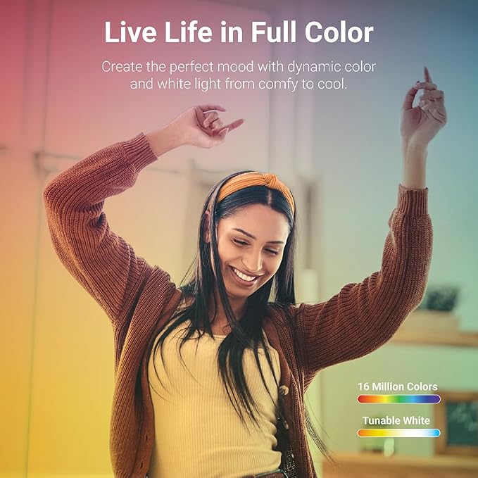 HALO HLB6099WZRGBWMWR 6” Smart Wi-Fi Slim Canless LED Downlight Powered by WiZ Pro, Dimmable Full Color with Smart Home Integration (Pack of 4)