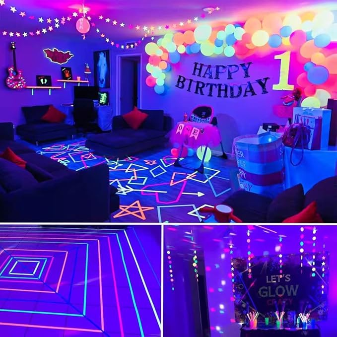 Black Light LED Strip Lights, 26.4ft/13.2ft SMD2835 240 LEDs uv Light Strip Flexible Blacklight Fixtures Black Lights for Glow Party Bar Bedroom TV Halloween Decorations, Non-Waterproof, 2 Pack