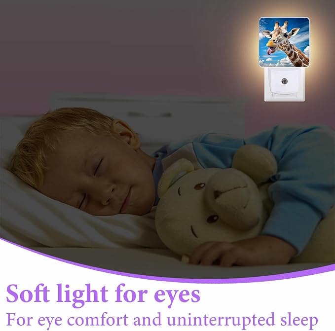 Cute Giraffe Night Light,Night Lights Plug into Wall,Led Lamp for Stairway/Hallway/Bedroom 0.5W Nightlight Sleep Friendly