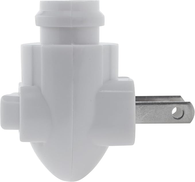 Plug in Night Light Module Includes 4 Watt Bulb, White Plastic, Great for Making Your Own DIY Decorative Night Lights, Pack of 4