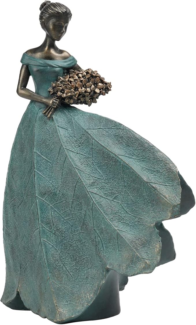 Guichifun Fairy Statue Leaf Angel Girls Resin Table Decor 5x3x7.5 Inch | Home Decoration, Modern, Living Room Office Sculpture, Indoor Rustic Figurines, Gift for Women