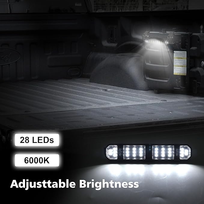 SUNPIE Interior LED Dome Lights with Magnetic for Car, Rear Trunk LED Roll Bar Lights Compatible with Jeep Wrangler, Truck, Tractor, ATV, UTV, SXS; Rechargeable Interior Lighting for Cars 4 Packs
