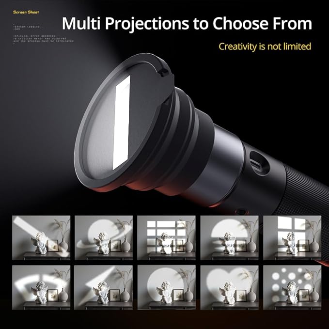 AMBITFUL LED Photography Flashlight, 4 Color Modes 10 Brightness Levels, 8400mAh Rechargeable Handheld Fill Light with Metal Magnetic Gobos for Video Photography Vlog (10W)