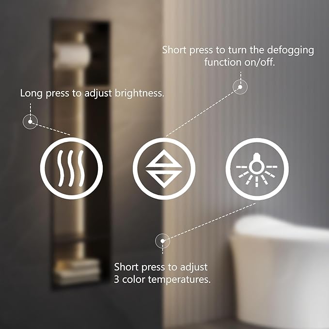 Sweetcrispy 24"x 32" Smart Anti-Fog LED Bathroom Mirror with Lights and Front Light & Backlit, 3 Color Temperatures, Dimmable, Memory Function, Rectangle Modern Vanity Mirror