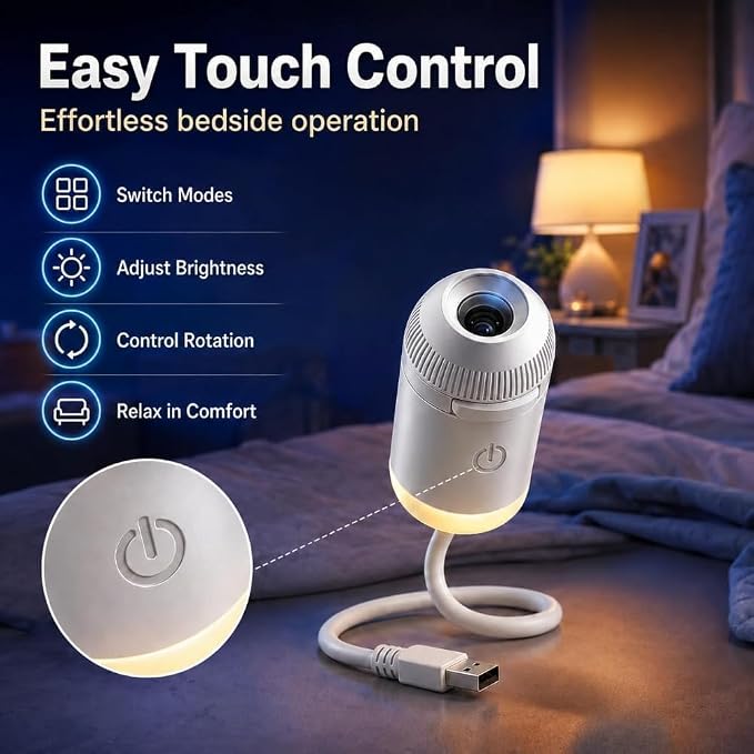 2027 Upgraded Hd Smart 5d Holographic Night Light Projector, Plug and Play Hd Star Projector, 360° Adjustable Hd Galaxy and Ocean Projector for Bedroom Ceiling (6 Projection Films)