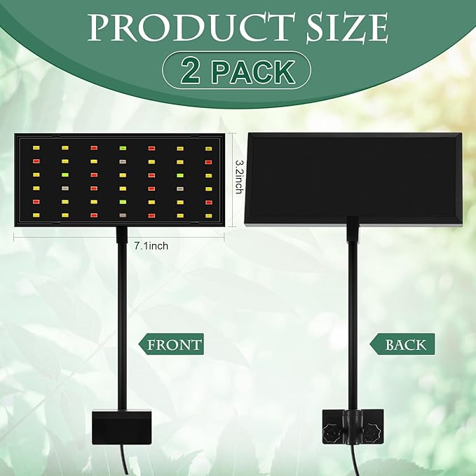 2 Pack Fish Tank Light Clip on LED Aquarium Light 12w 42 LEDs Assemble Aquarium Lamp with White Blue Red Green, 7-14 Inch for 7-22 Inch Planted Tank