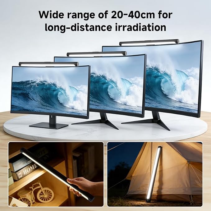 Computer Monitor Light Bar- LED Monitor Light Lamp with 4 Adjustable Brightness/Color Temperature- Eye-Caring USB Computer Lamp Dimmable Screen Light Bar for Work and Office