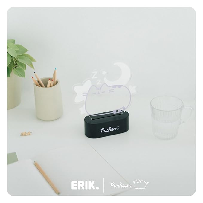 Grupo Erik Official Pusheen Lamp - Kawaii Stuff - Pusheen Gifts - Pusheen Gamer Girl Lamp - Pusheen The Cat Lamp - Baby Night Light - Cat Light