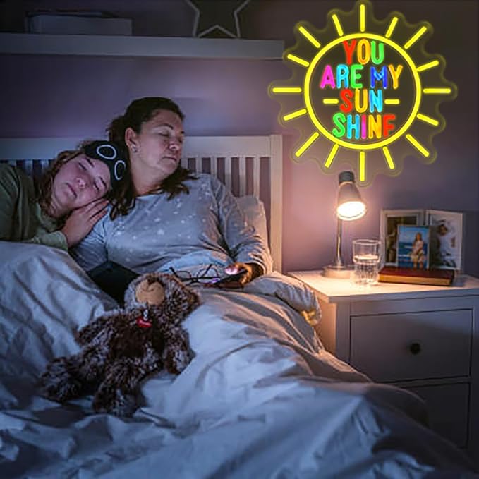 You Are My Sunshine Neon Sign for Bedroom Wall Decor, Dimmable Colorful LED Neon Light, USB Powered Neon Light for Kids Room Living Room Party Home Decoration Gift