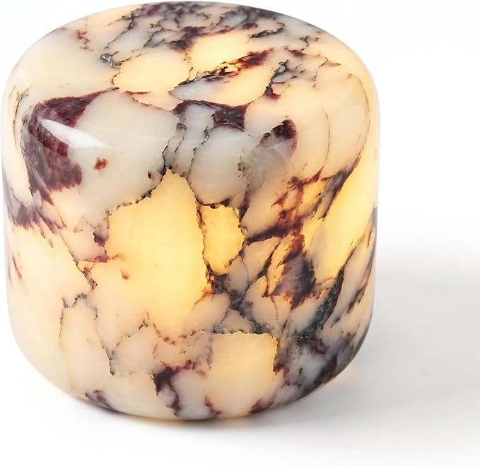 Marble Desk Lamp Touch Control Rechargeable Dimmable LED Light | Premium Natural Marble Base Sensitive Touch Control 3-level Dimming Eye-caring LED Night Light for Bedroom Ambient Decor
