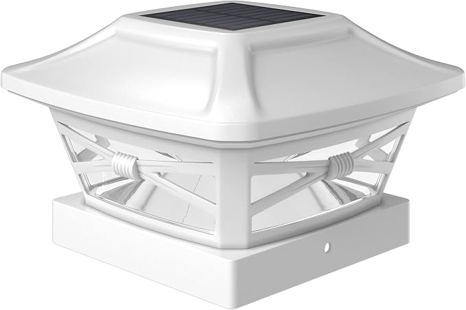 Davinci Renaissance Solar Outdoor Post Cap Lights, 4x4 5x5 6x6, Bright,1PK | Pearl White, fence/deck/garden/patio posts, UV fade-protected plastic, auto-on, 7-8h runtime, cordless, IP44, 25lm warm white