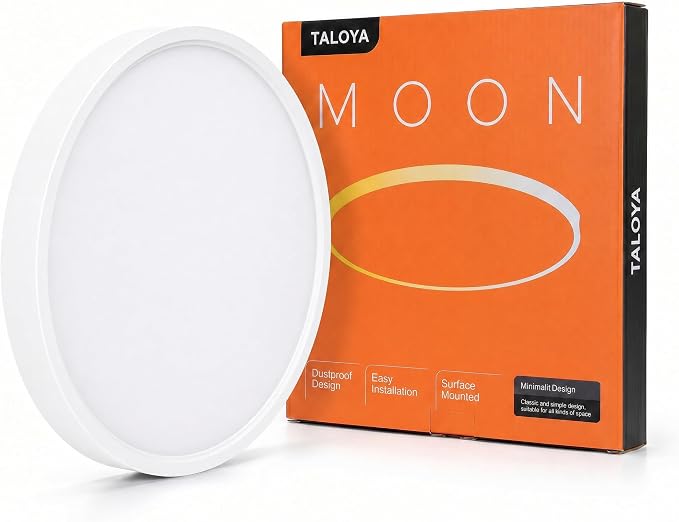 TALOYA Flush Mount Ceiling Light,15.8 Inch,36W,5000K Daylight White | 100–240 VAC Input LED Ceiling Light for Bedroom, Living Room, Porch,Bathroom,Kitchen, Laundry,Hallway and Closet