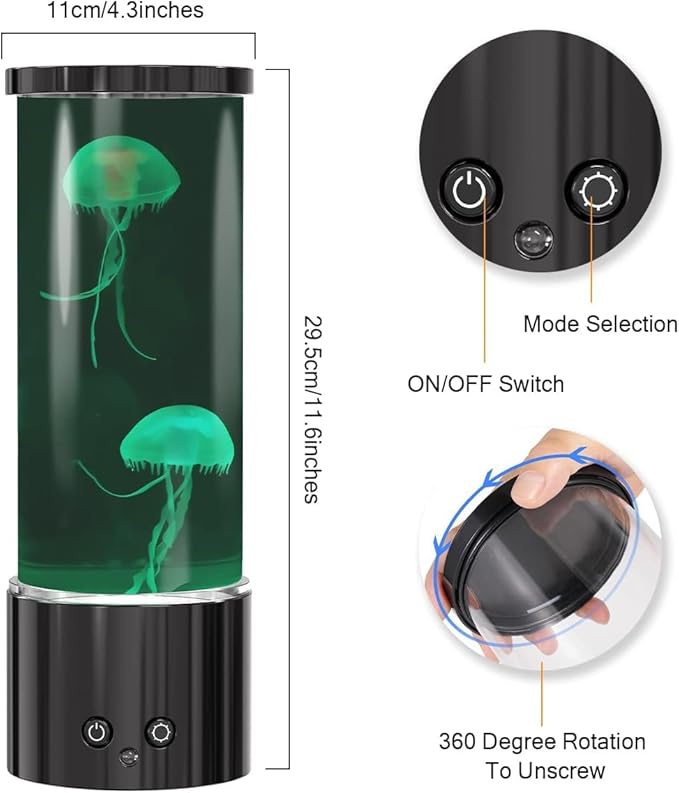 Jellyfish Lamp, LED Jellyfish Tank Table Lamp with Remote Control,17 Color Changing Dimmable Aquarium Night Light for Home Decor & Christmas Birthday Gifts