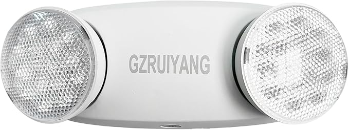 GZRUIYANG Emergency Lights with Battery Backup, 1 Pack Emergency Light, LED Commercial Emergency Lights, UL Listed, AC 120/277V, Hardwired Emergency Exit Light Fixtures for Business - (White)