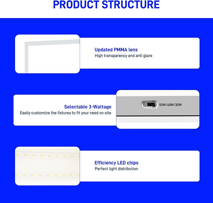 hykolity 2x2 LED Flat Panel Light,Back-Lit Dimmable,Drop Ceiling,6 Pack | 30/40/50W Selectable 0-10V Dimmable 5000K Recessed Light for Office Classroom Hospital Garage Retail Replaces 2-Lamp Fixture