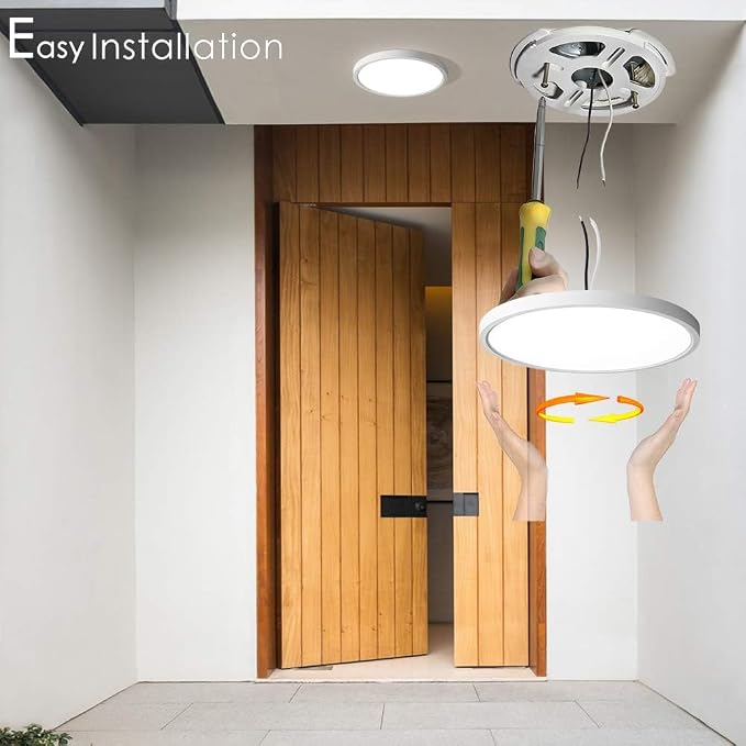 TALOYA Flush Mount Ceiling Light,15.8 Inch,36W,5000K Daylight 4-Pack White | 100–240 VAC Input LED Ceiling Light for Bedroom, Living Room, Porch,Bathroom,Kitchen, Laundry,Hallway and Closet