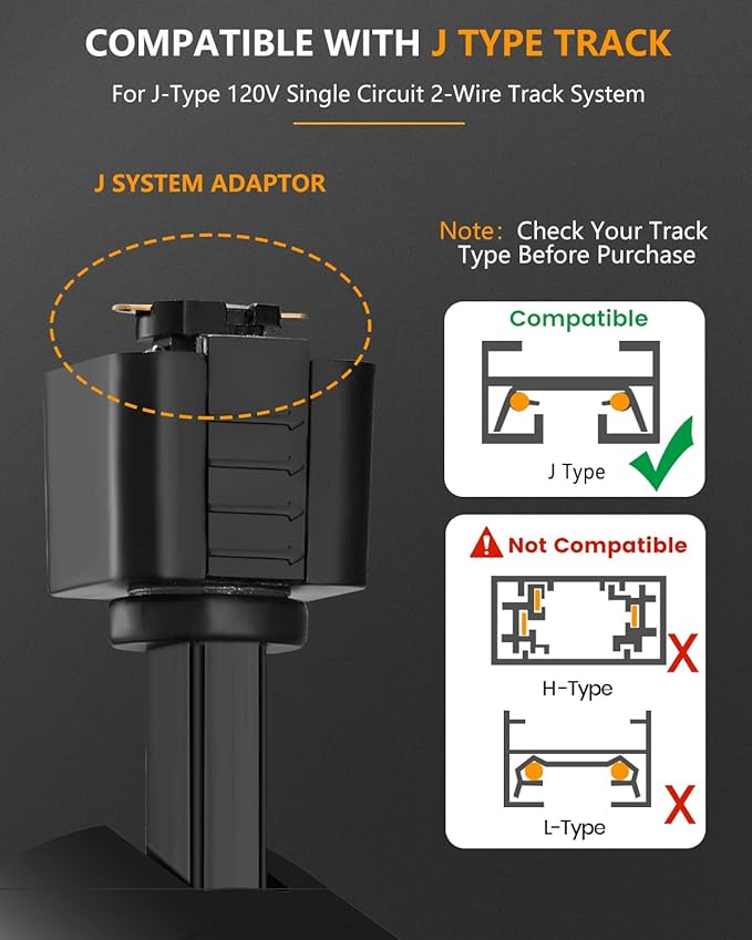 VANoopee 3-Color Zoomable J Type Track Lighting Heads 10W for Juno Rail - Bright LED Track Light Heads Fixtures 3000K 4000K 5000K Ceiling Spot Accent Light, No Flicker CRI90+ 15-55° 800lm Black 4 Pack
