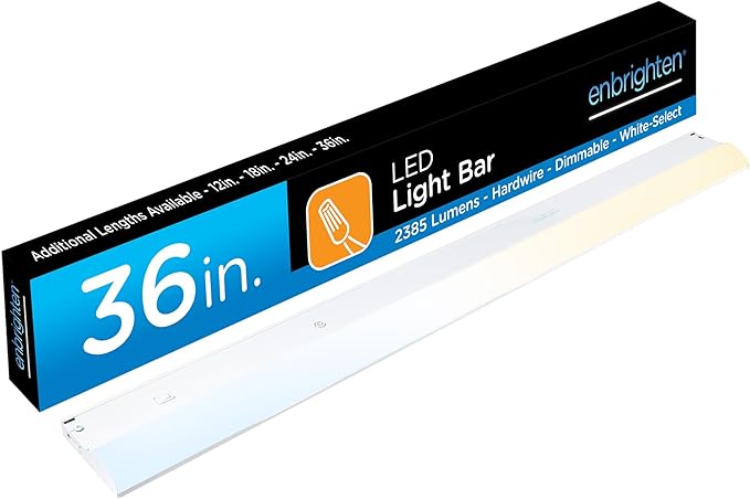 Enbrighten 36 inch Hardwired Under Cabinet Lights, 2385 Lumens, Five White Settings from (2700K-6500K), Full Range Dimmable, Under Counter Light, Linkable Under Counter Lights for Kitchen 82923-T1