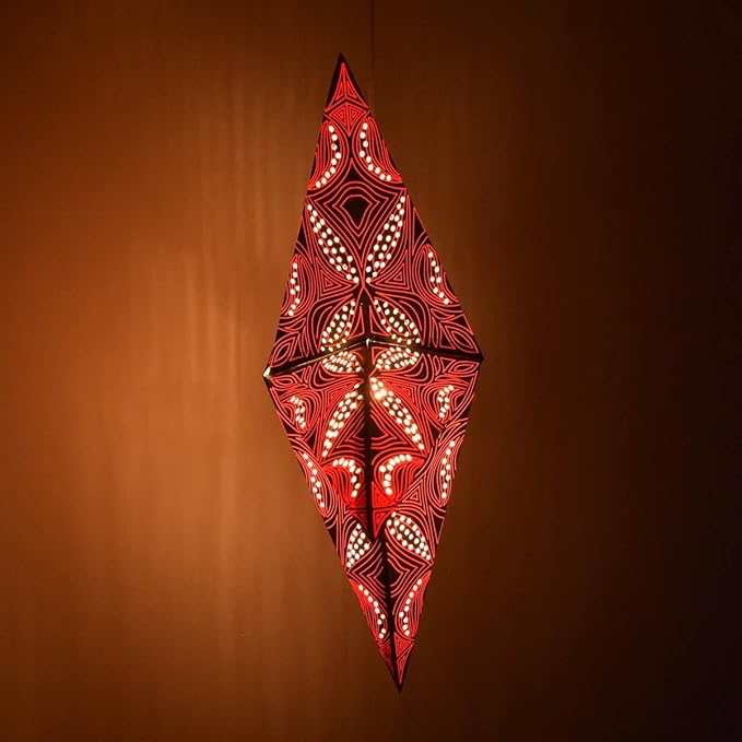 Morse Code Paper Star Lantern with 12 Foot Power Cord Included