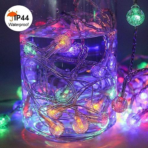 RaThun 116ft Color Changing String Lights, 200 LED Multicolor & Warm White Crystal Globe Lights with Remote, 11 Modes, IP44 Waterproof, Plug in Fairy Lights for Indoor Outdoor Christmas Party Garden