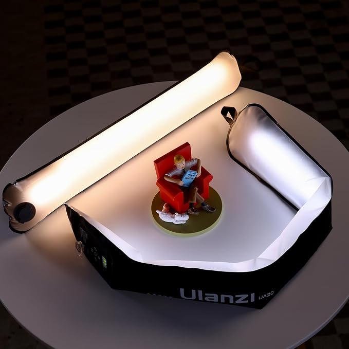 ULANZI UA20 Inflatable Tube Light, 20W Bi-Color Magnetic LED Air Tube Video Light Wand for Photography, 2700K-6500K CRI95+ 1/4" Mount Portable Inflatable Lights Bar for Photo/Vlog/Live Stream/Painting