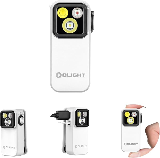 OLIGHT Oclip Pro Rechargeable EDC Clip-on Flashlight, White | Red Light, 500 Lumens Floodlight, Spotlight, Pocket-Sized, USB-C Charging, Magnetic, for Work, Signaling, Outdoor or Home Use