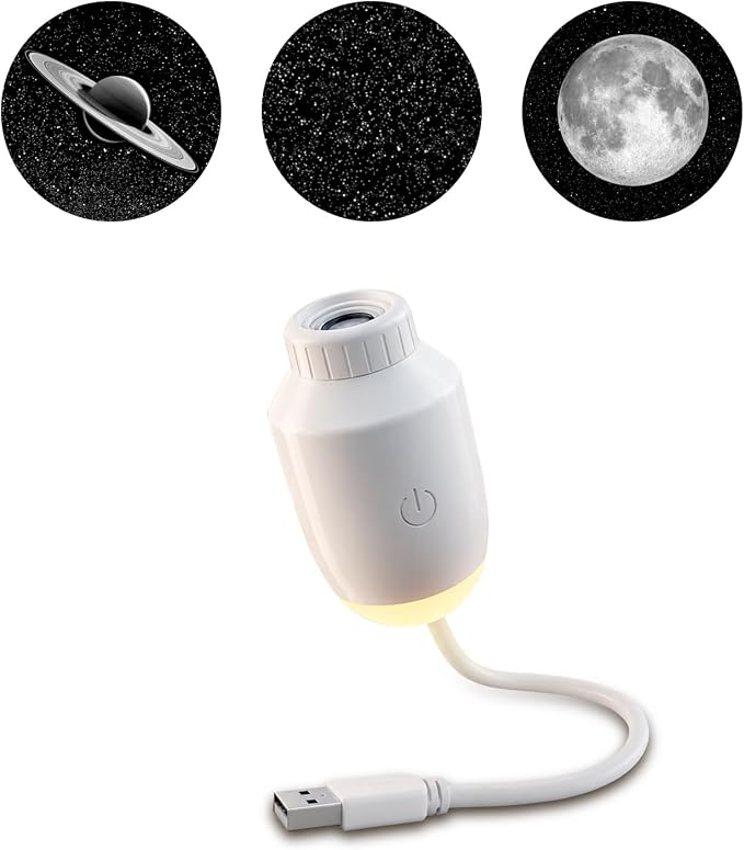 2-in-1 Galaxy Projector Night Light Galaxy Ceiling Projector USB Portable Mini Starry Sky Light with 3 Projection Films Adjustable Brightness Led Night Lamp for Bedroom Car Roof