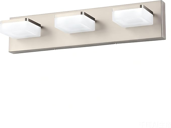 Brushed Nickel Vanity Lights for Bathroom - 3 Light Vanity Light Fixture - Dimmable LED Wall Sconces - Daylight 5500K - Elegant Bath Light Fixtures for Over Mirror