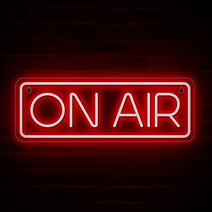 Lumoonosity On Air Neon Sign - Live Streaming/Recording Light Sign for Twitch, Tiktok, Youtube Streamers/Gamers - Red Cool On Air Led Light for Studio, Bedroom, Game Room Decor