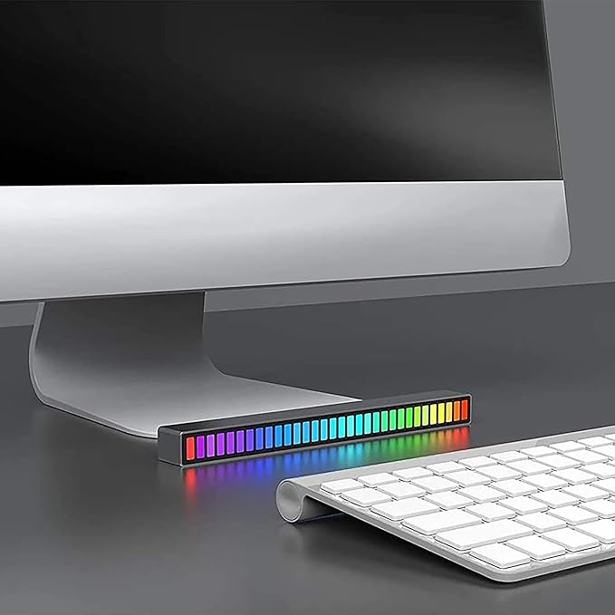 XTREME Monster Sound-Reactive Multicolor LED Equalizer Light Bar, Horizontal/Vertical Mounting, Rechargeable, USB Charging Cable Included