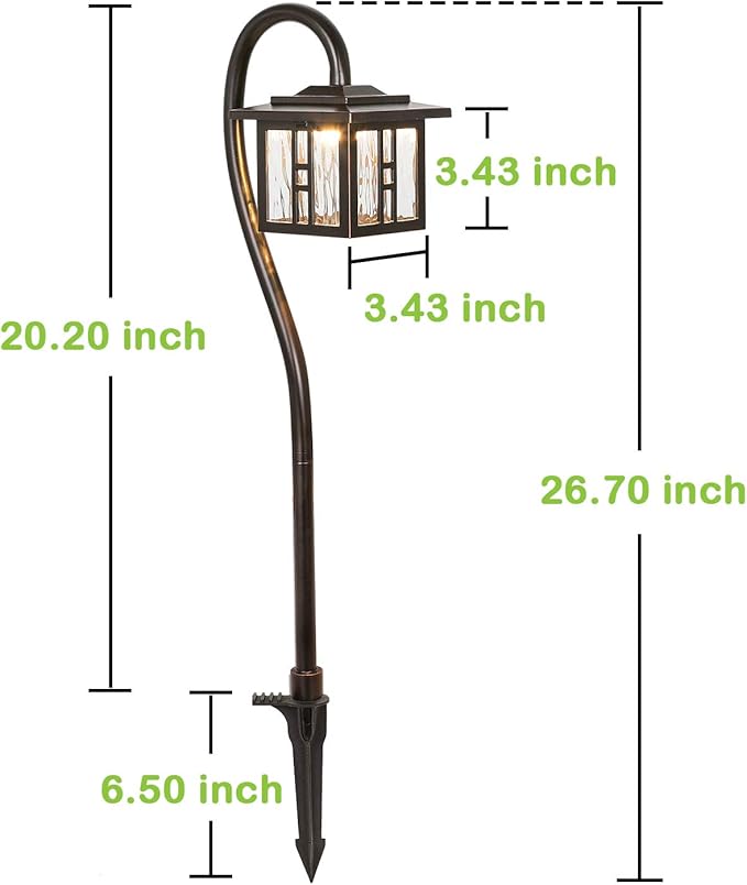 hykolity Low-Voltage Outdoor Integrated LED Landscape Lighting, 3W 185LM 12V Oil-Rubbed Bronze Pathway Light for Yard Lawn, Die-Cast Aluminum Construction, 4-Pack, ETL Listed