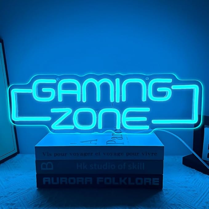 Gaming Zone Neon Sign,Game Zone Neon Sign for Teens Gamer Room Decor，Gaming Light Neon Sign for Gaming Wall Decor，Led Neon Gaming Sign for Gamer Gifts Boys