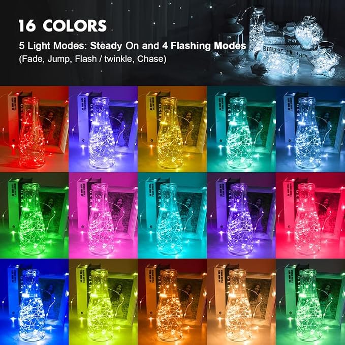 USB and Battery Operated Fairy Lights, 39Ft 120 LED Color Changing Fairy Lights with Remote and Timer, Battery Powered Twinkle String Lights for Bedroom, Party, Indoor Christmas Party Halloween Decor