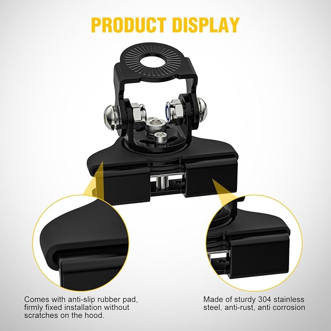 Nilight LED Light Bar Mounting Brackets Hood Work Lamp Mount Clamp Holder | 2PCS Universal Adjustable A Pillar Led Pod Light Mounts for Off-Road Truck SUV, Black