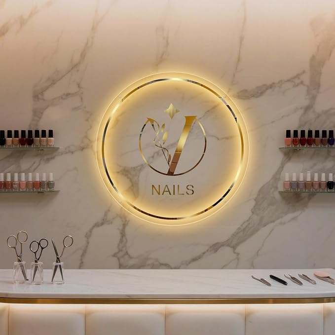 Custom Business Logo Neon Sign,Custom Acrylic Backlit Neon LOGO Signs | Personalized LED Logo Customize Logo for Beauty Salons, Cafes, Offices, Studio Sign, Boutique, Outdoor
