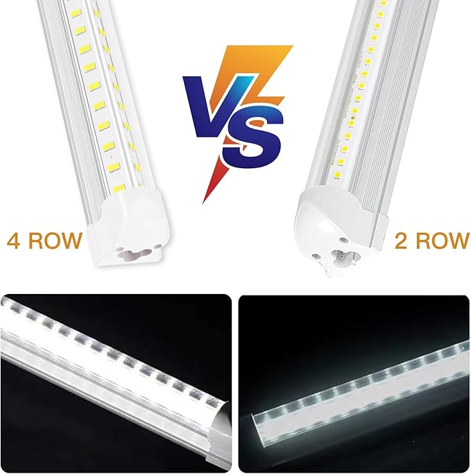 Led Shop Lights 4FT 50W 6500K 7000LM Clear White,Shop Light 4FT 110V Linkable Integrated V-Shape for Shop Garage,Warehouse,Workbench and Workshop Commercial Bay Lighting(10-Pack)