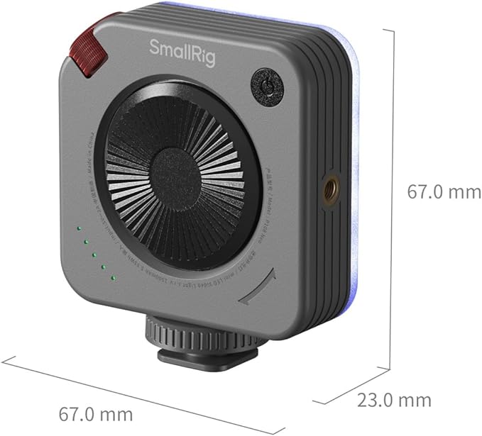 SMALLRIG P108 Neo Mini RGBWW Video Light, Portable Camera Light for Photography, Cold Shoe Light, CRI95+, 2500K-6500K, 1500mAh Battery, Fill Light Accessories for Content Creator, Nebula Gray - 5821