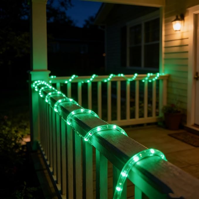 LED Rope Lights, 99ft 110V Waterproof Rope Lights for Outside, Outdoor String Lights, Ideal for Eaves, Backyards Garden, Christmas Decoration(Green)