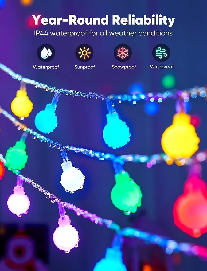 Minetom Color Changing Globe String Lights, 33 Feet 100 Led Fairy Lights Plug in with Timer Remote, Christmas Lights for Camping Dorm Party Wedding Indoor Outdoor Decoration (16Color + Multicolor)